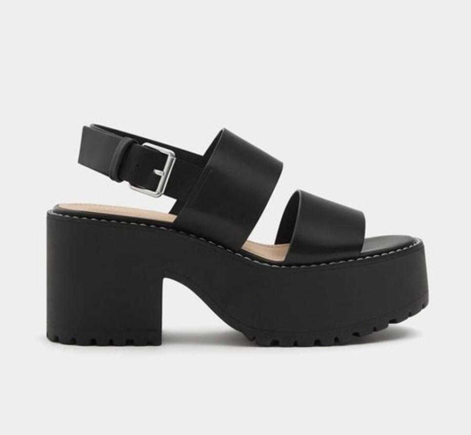 Sandale pullandbear, negru, 37