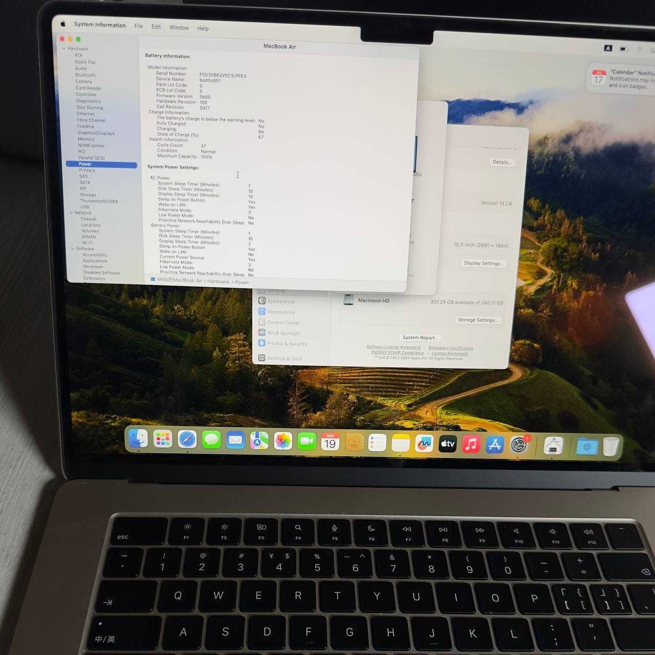 MacBook Air 15.6, 2023 M2, 8/256 GB, batareya 100% + Chehol bonus!