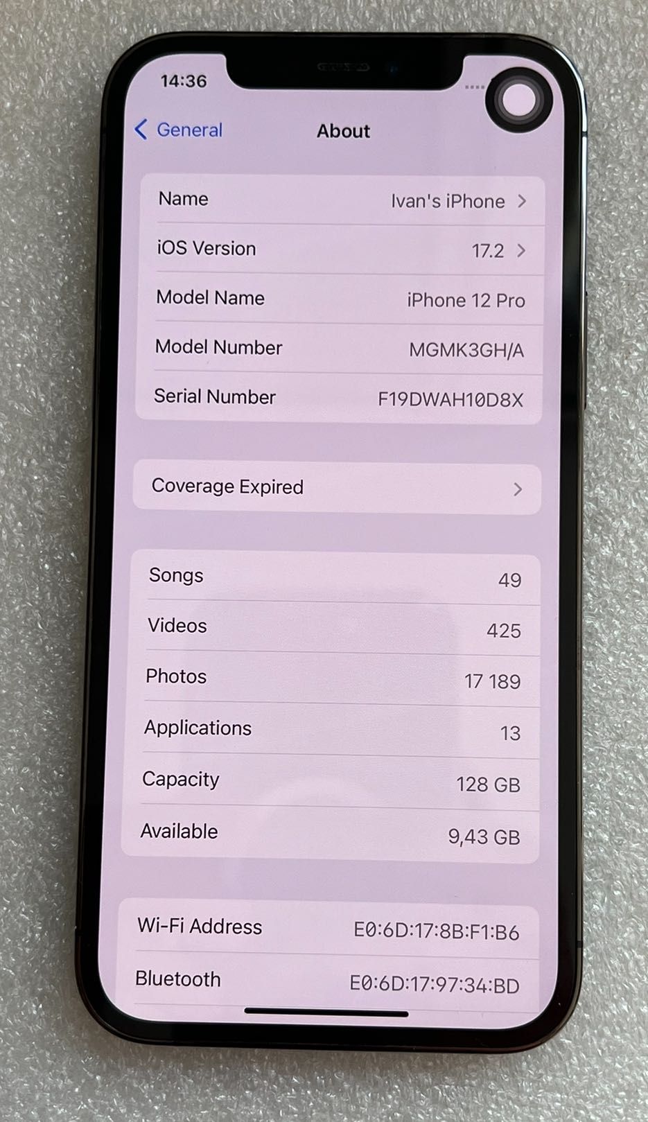 iPhone 12 Pro 128 GB Graphite