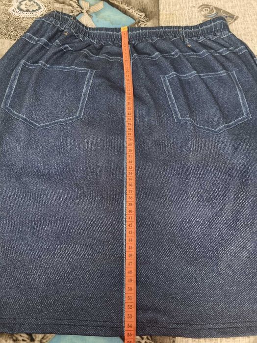 Fusta creion imitatie denim cu fluturi