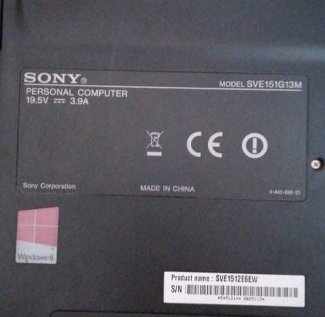 Leptop Sony Model: SVE151G13M