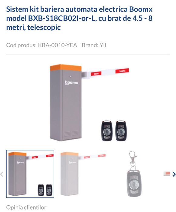 Bariera  automata electrica BOOMX  model BXB-S18CB02l-or-L,8m
