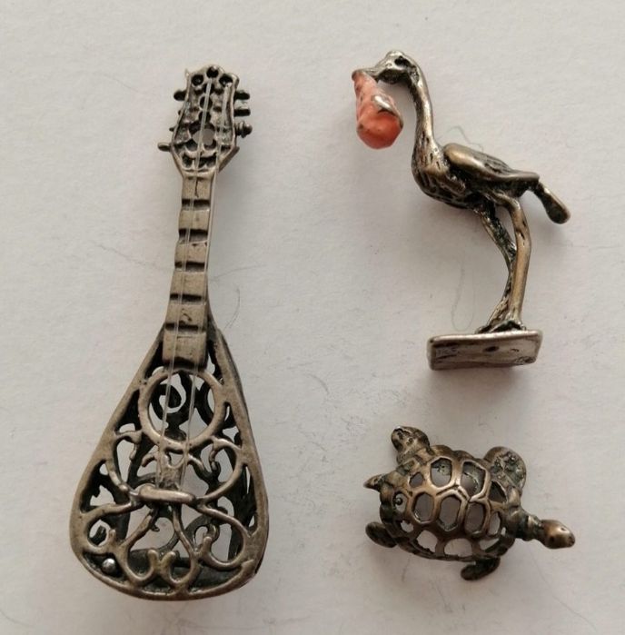 Lot 3 miniaturi vechi argint