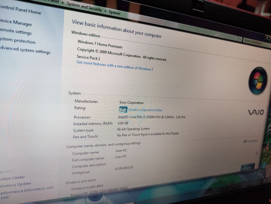 Vând laptop Sony Vaio i3