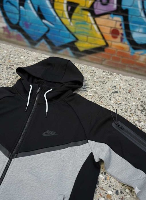 Trening Nike TECH Fleece Negru Gri - Bumbac 100% - Set Complet