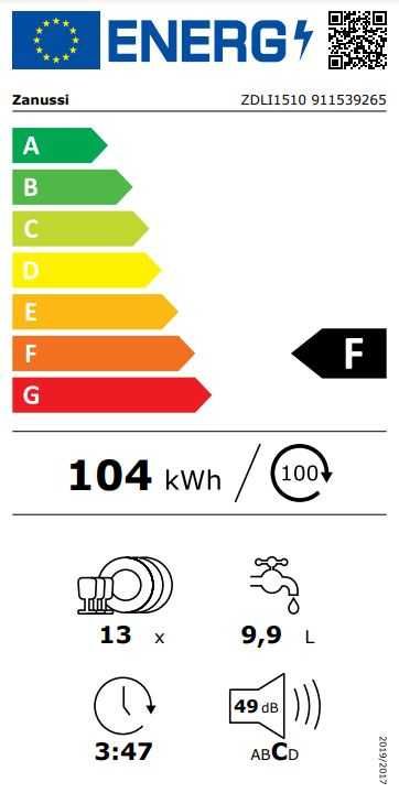 Съдомиялна за пълно  вграждане ZANUSSI ZDLI1510, 60 см.