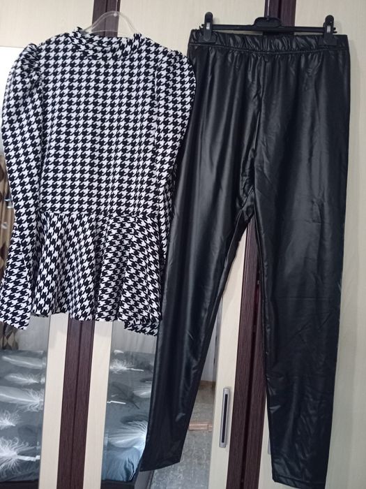 Set ,bluză și pantaloni de piele mărime S/M