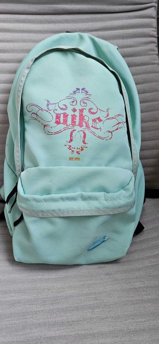 Rucsac Nike cu logo, Verde smarald, turquoise, material textil