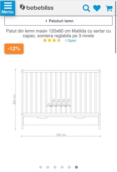 Pătuț cu sertar Vessanti Ares