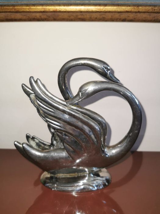 Поставка държач салфетник посребрени лебеди статуетка Swan аксесоар