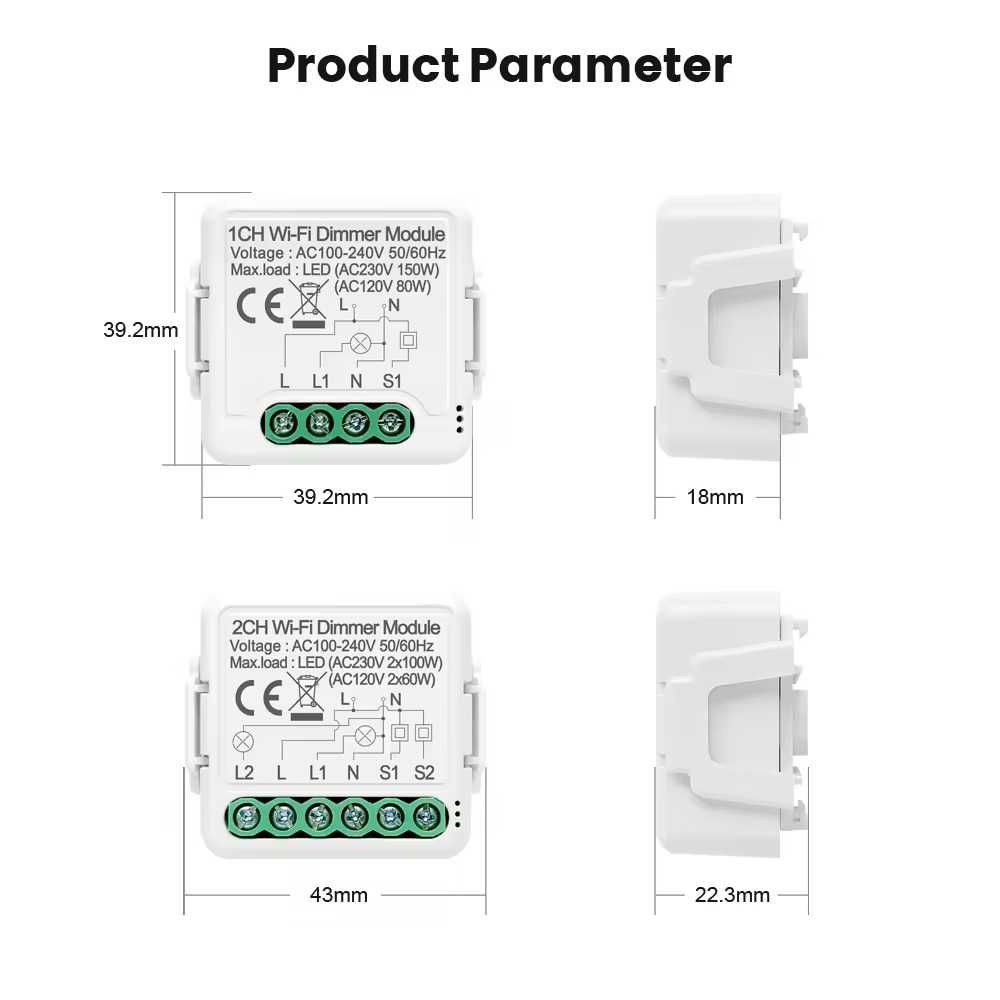 AVATTO N-ZDMS01 Zigbee ∎Димируем∎ модул за контрол на светлината 1|2 C