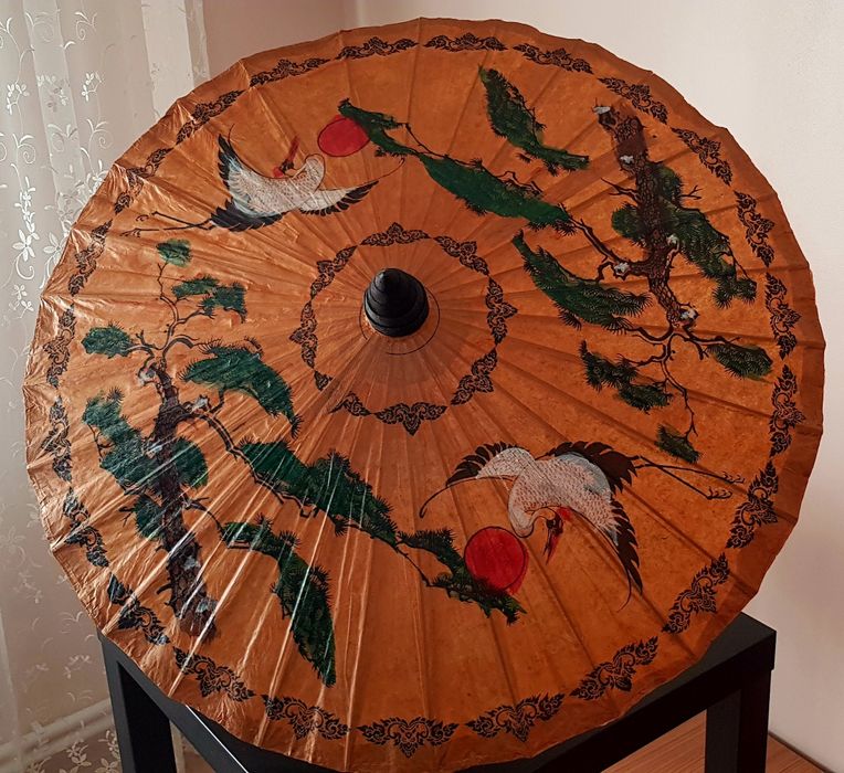 Umbrela artizanala hand-made, din materiale naturale, Asia