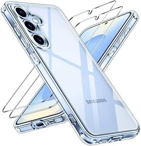 Нов Кристално чист кейс за Samsung S25 5G Военна защита + 2 протектора