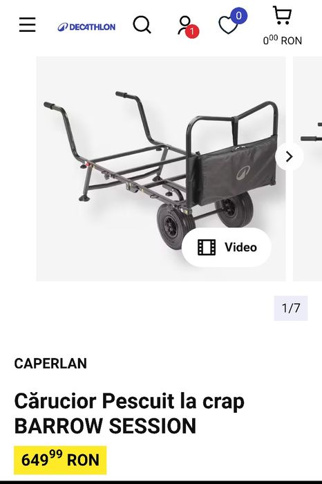 Carucior pescuit la crap Caperlan Barrow Session Decathlon