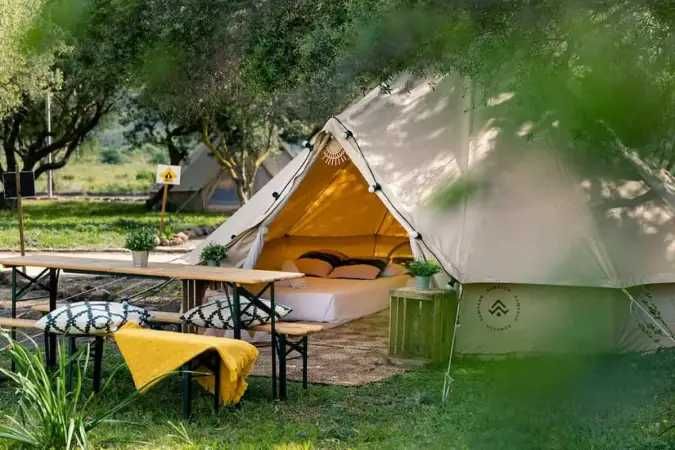 Cort Ekobell Glamping fara stalp central, diametrul 5m,  19 mp