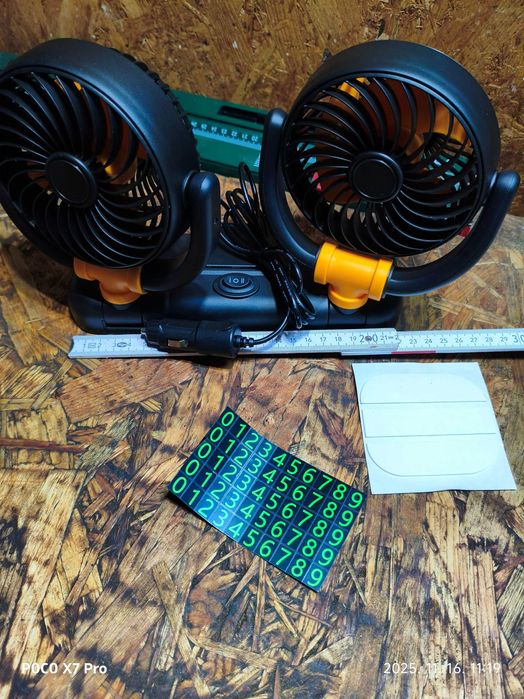 Ventilator auto cu două capete rotativ la 360°