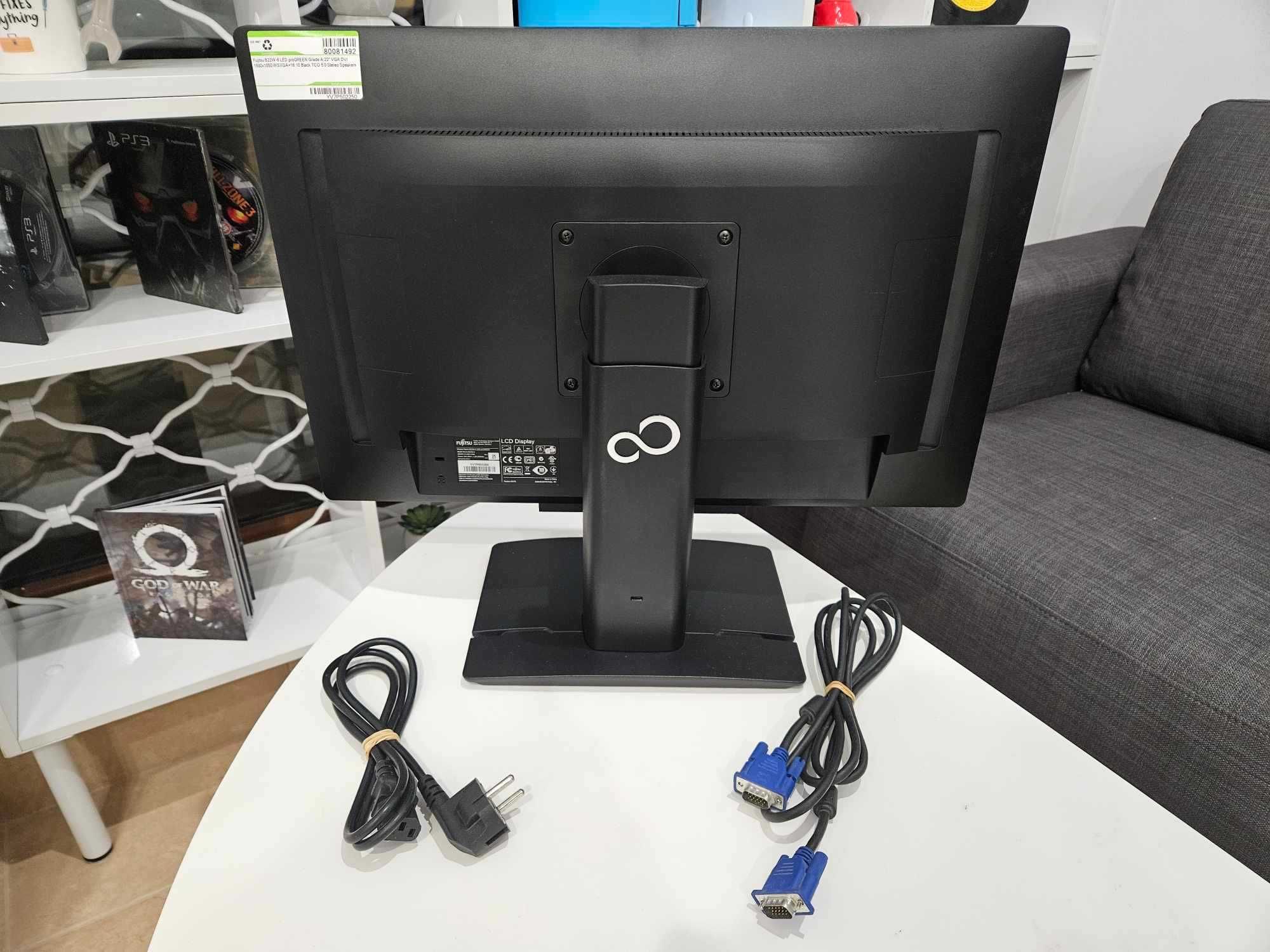 +Гаранция! Монитор Fujitsu B22W-6 LED 22" инча + кабели
