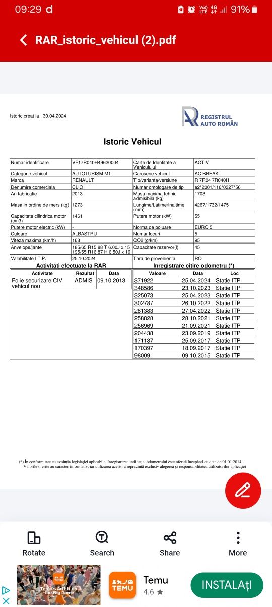 Renault Clio 4 an 2013 1.5 dci