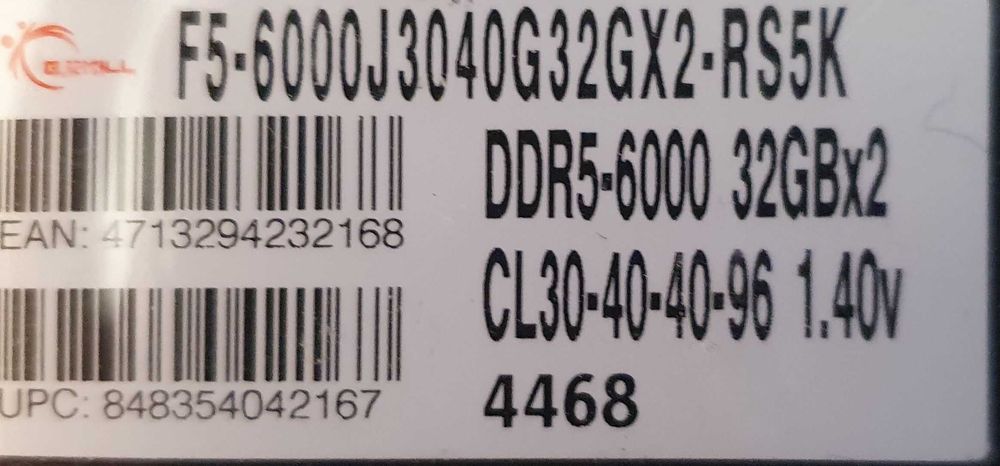 Memorie DDR5 64GB G Skill S5 Intel XMP CL30 2x32 GB
