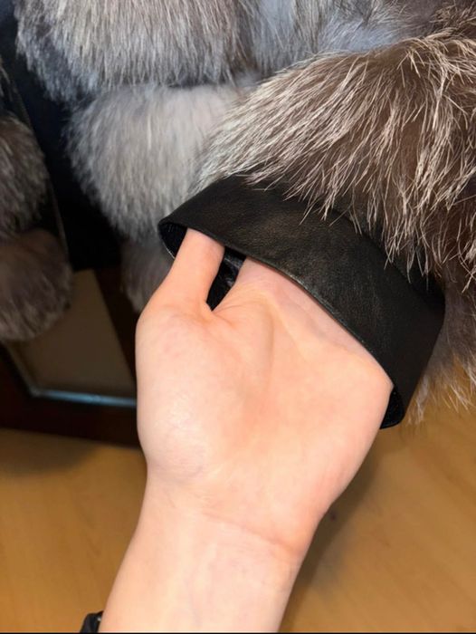 Haina de blană naturală, 2 în 1