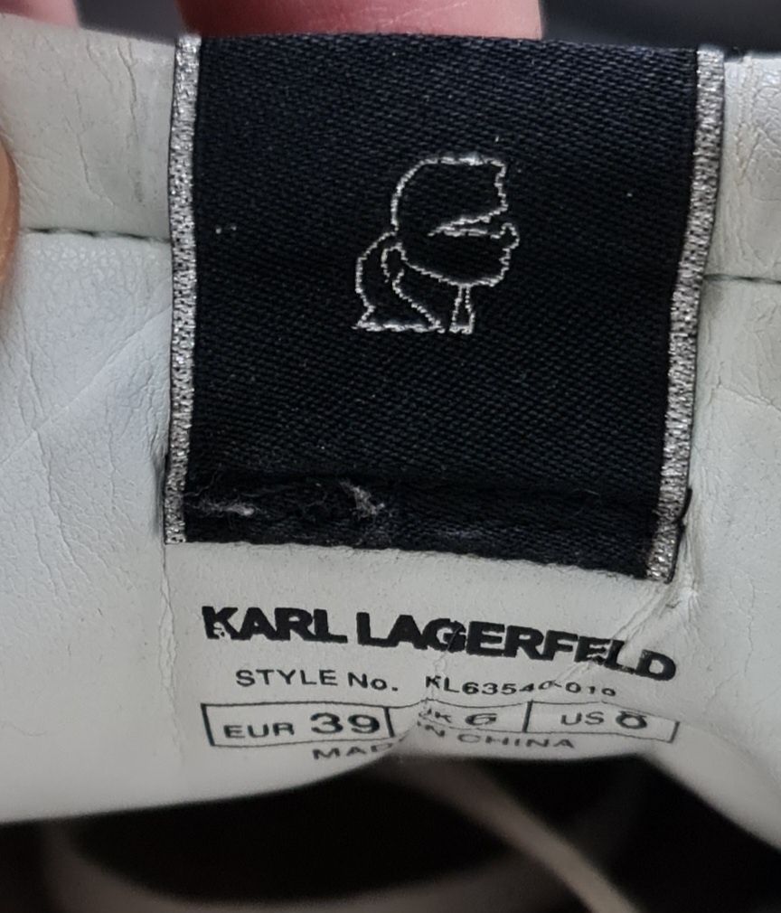 кожени спортни обувки на платформа Karl Lagerfeld Anacapri Crystal 39