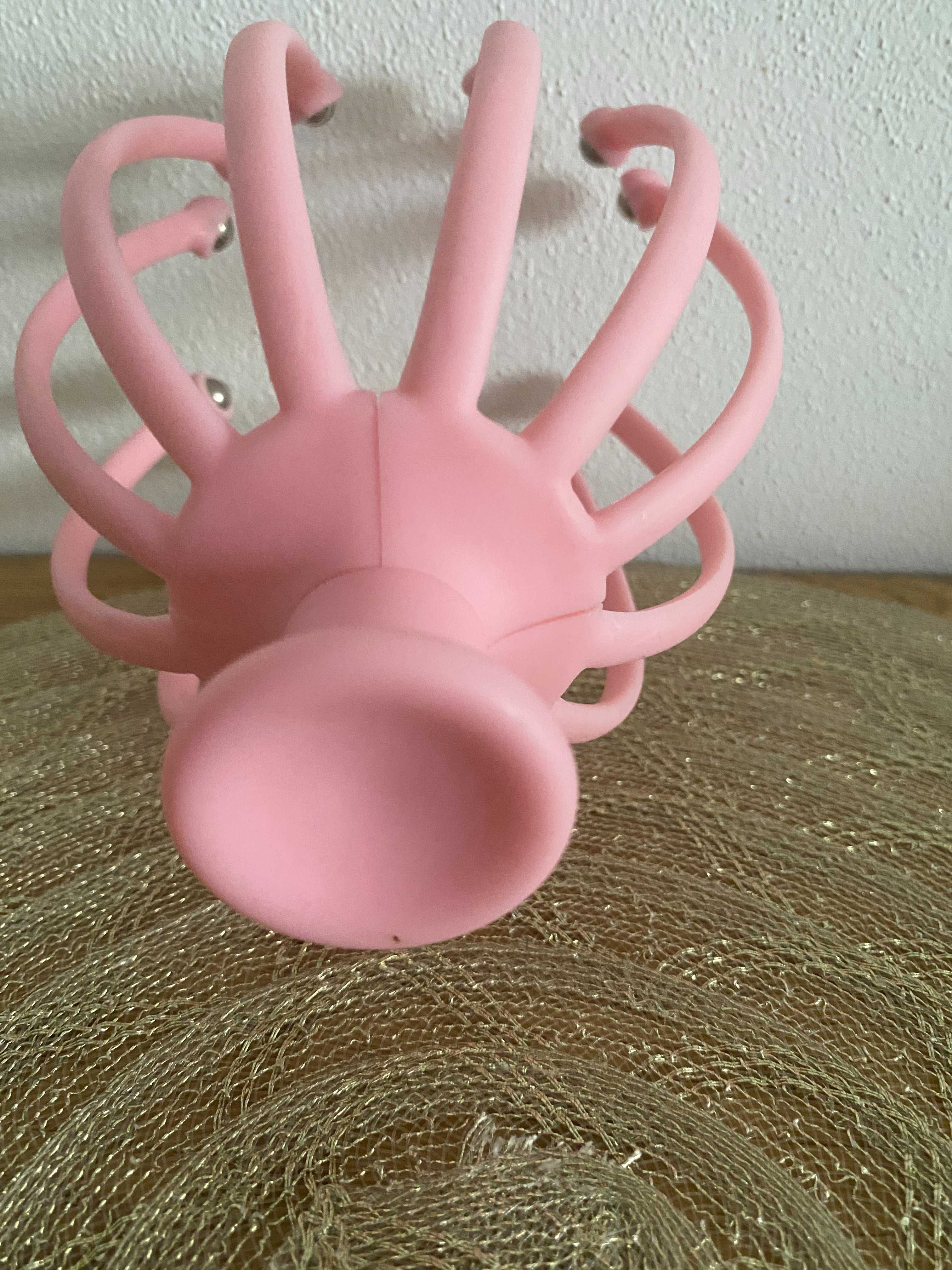 Dispozitiv/aparat masaj capilar din plastic, Gonga® Roz pal, nou