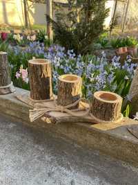 Дървени свещници