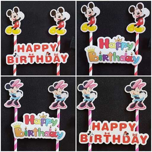Topper tort Happy Birthday cu Minnie si Mickey Mouse_diverse modele