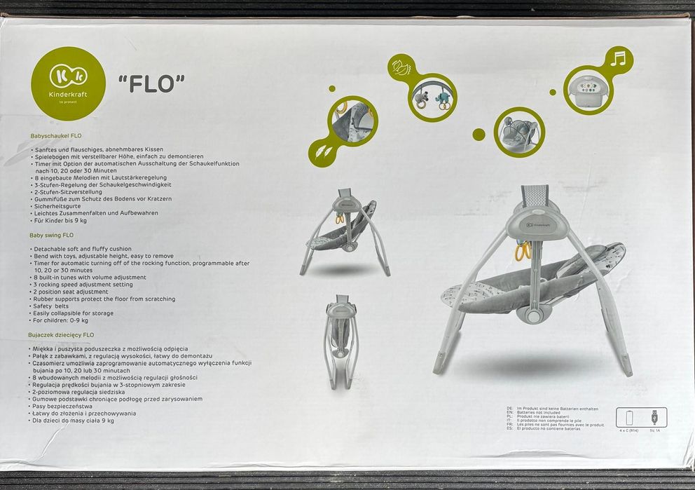 Leagăn balansoar șezlong bebeluși kinderkraft pliabil electric