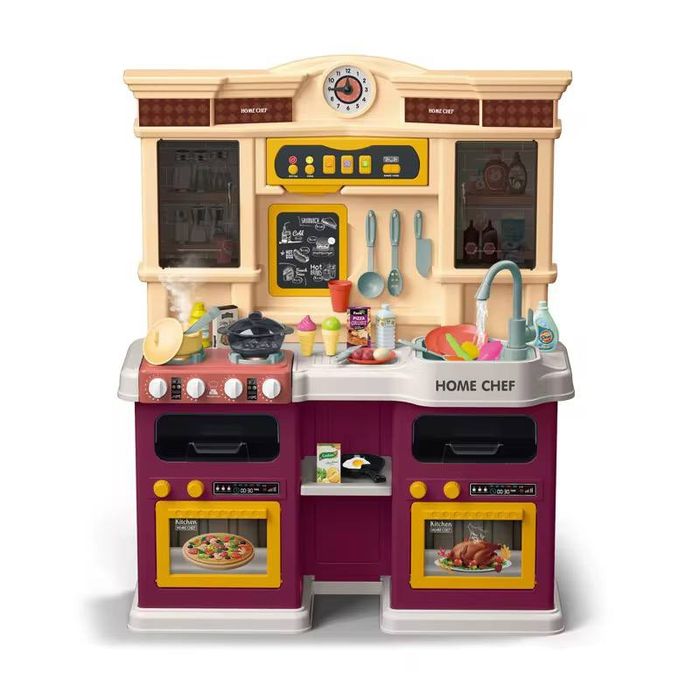 Детская кухня с водой и паром Talanted Chef зеленый, бардовый.