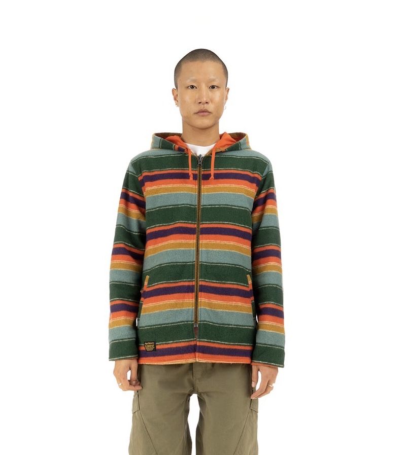Element x Nigel Cabourn Alder Reversible Blanket Fleece Jacket - M