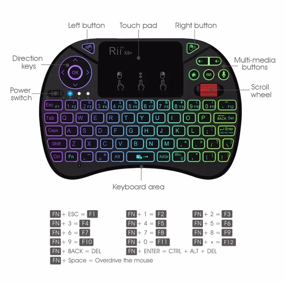 Мини-Клавиатура Rii X8 + с тачпадом