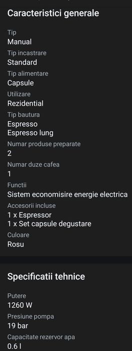 Espressor Nespresso by De'Longhi Essenza Mini Ruby Red