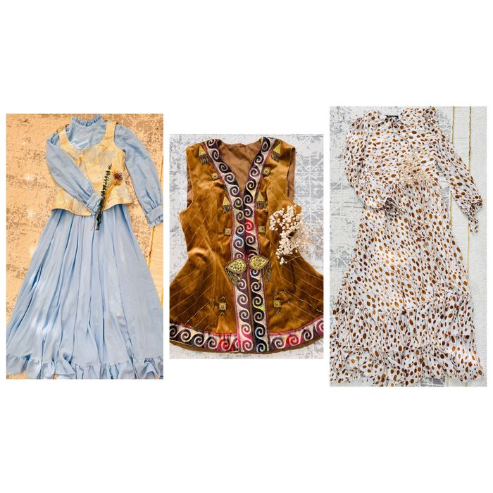 Көп киілмеген тап таза жағдайда қазақша стильдегі киімдер, S-M размерд