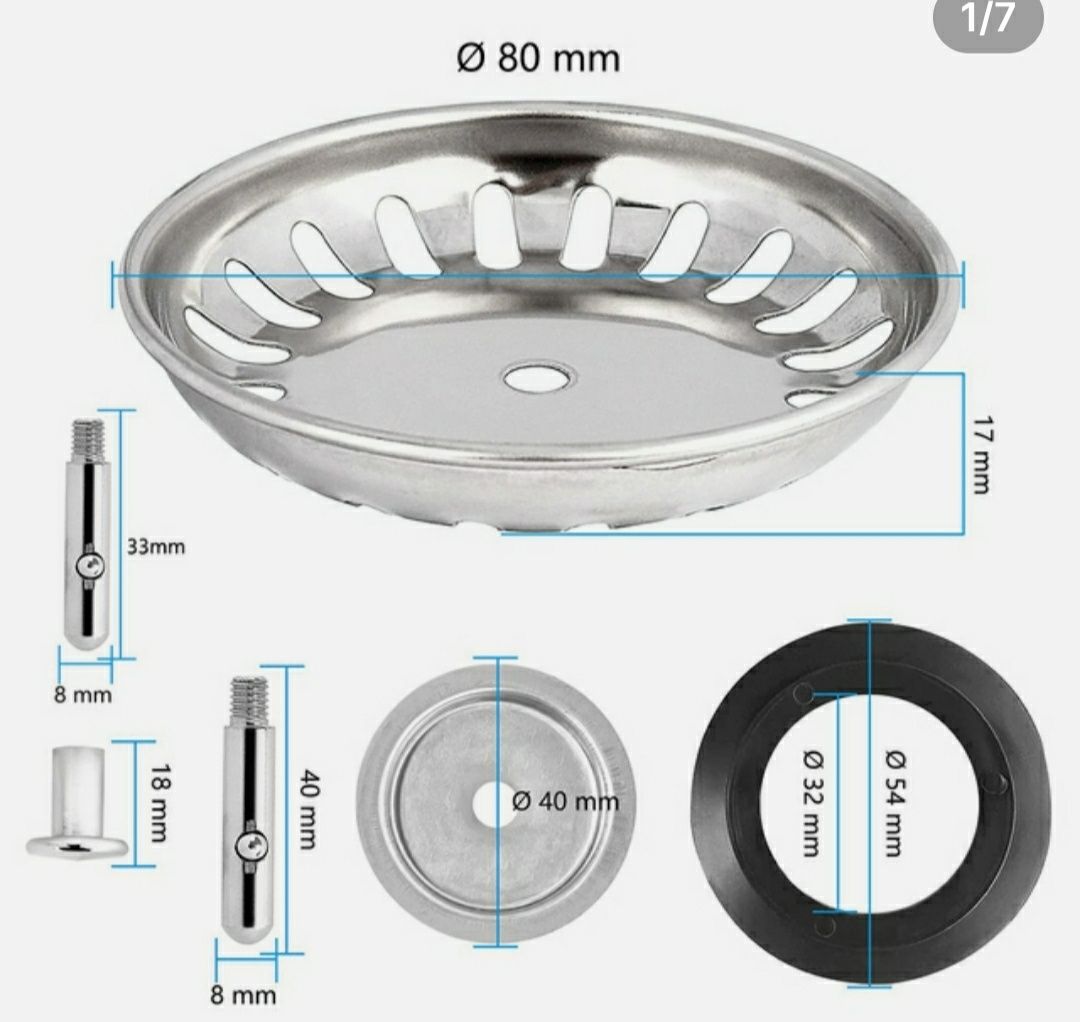 Сменный фильтр для раковины из нержавеющей стали.