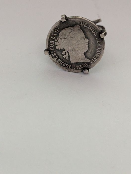 Vand inel argint vintage cu moneda