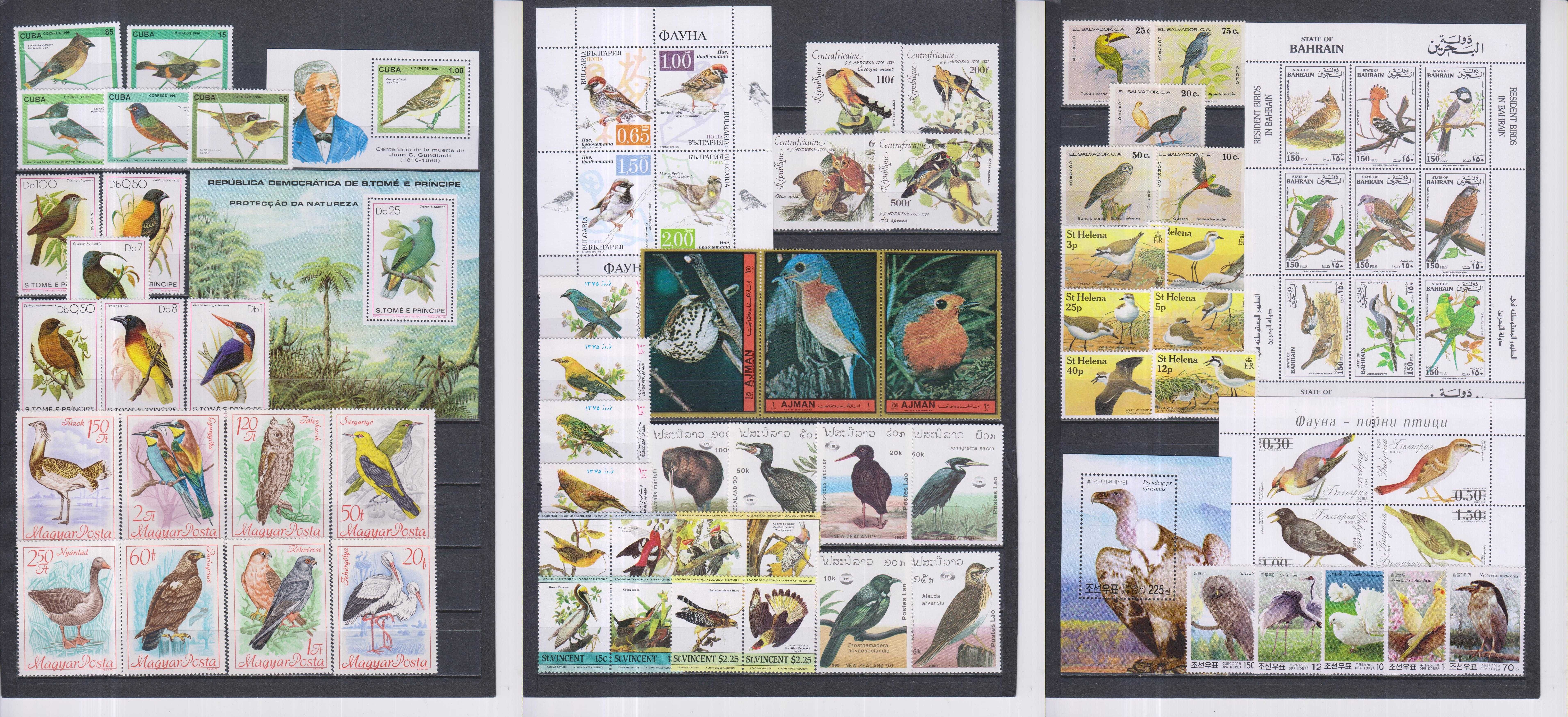 Lot de timbre cu păsări diverse