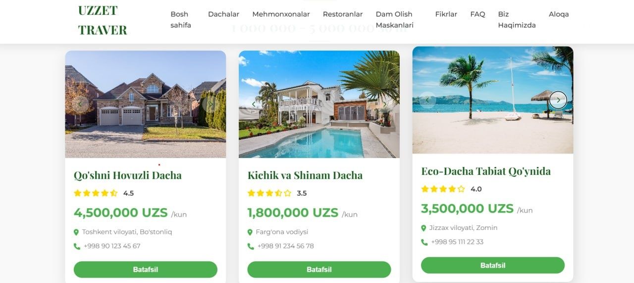 Shu web-sayt sotiladi. Dacha biznes uchun yasalgan.