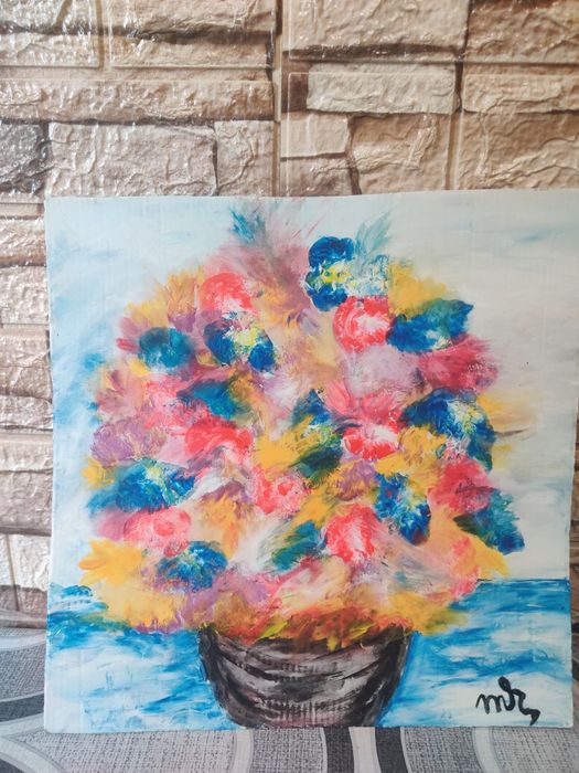 Vând tablouri pictura manuala acrilica pe carton sau panza