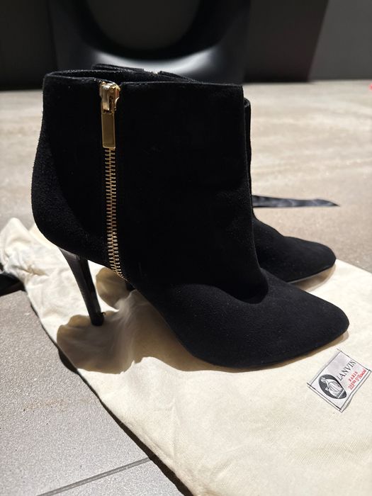 Черни велурени боти Lanvin