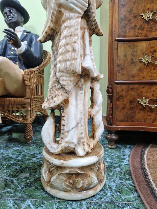 Уникална голяма антикварна китайска каменна фигура статуетка