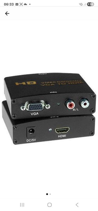 Adaptor Nelbo VGA - HDMI, 1080p, cu alimentare, metalic,nou