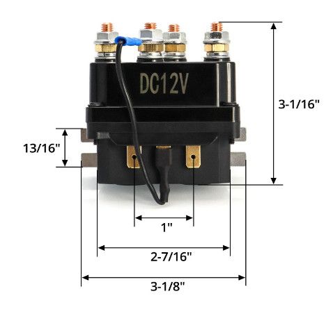 Elektromagnitno rele za lebedka QWORK®, 12V 250A, solenoid kontaktor