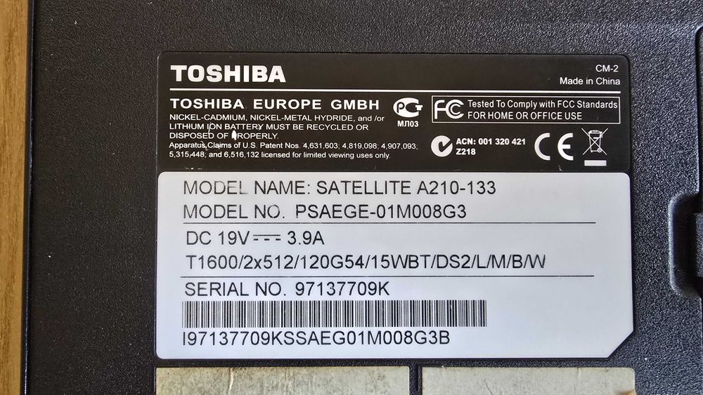 Laptop Toshiba Satellite A210 15,4" pentru piese