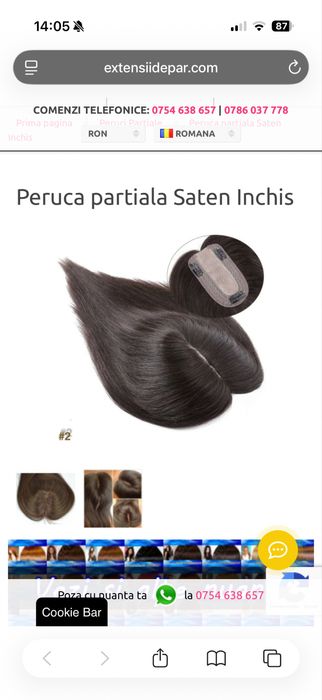 Peruca partiala saten inchis OskarShops