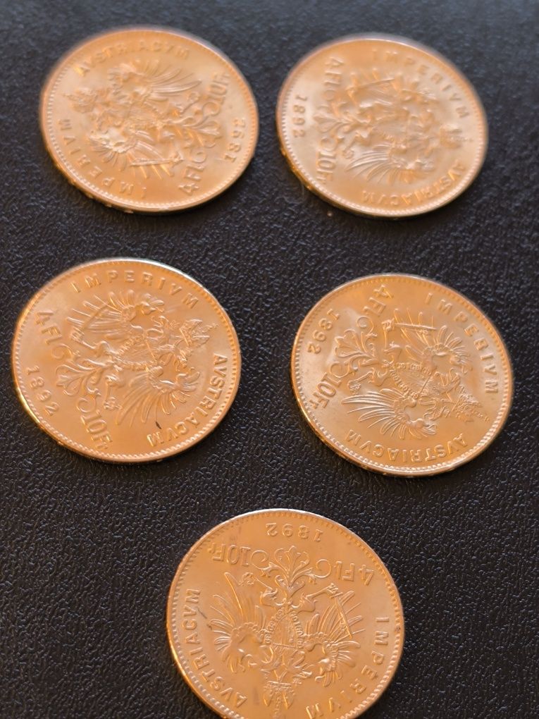 Златна монета 4 флорина/10 франка 1892 год,3.23 гр,900/1000