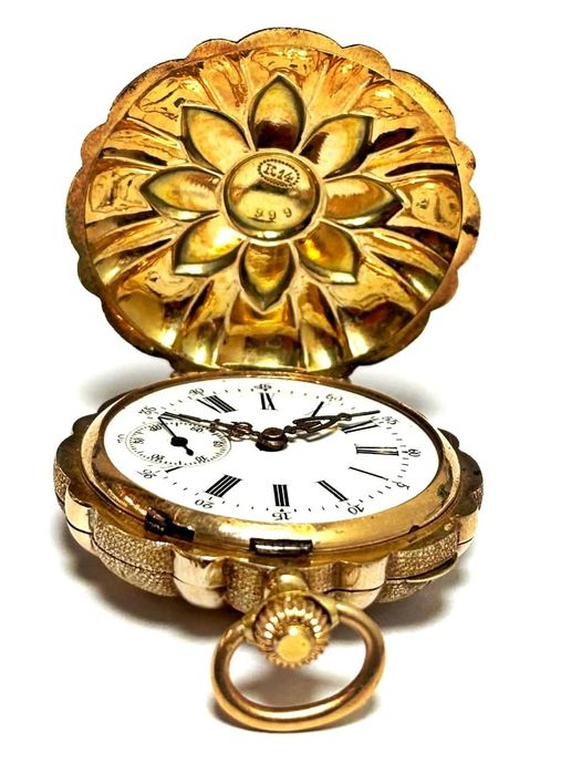 Ceas de buzunar/pandantiv aur 14 karate de colecție