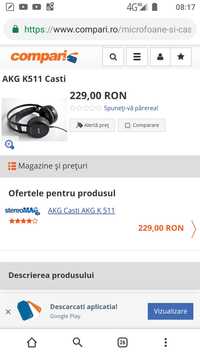 Căști semi pro akg k511