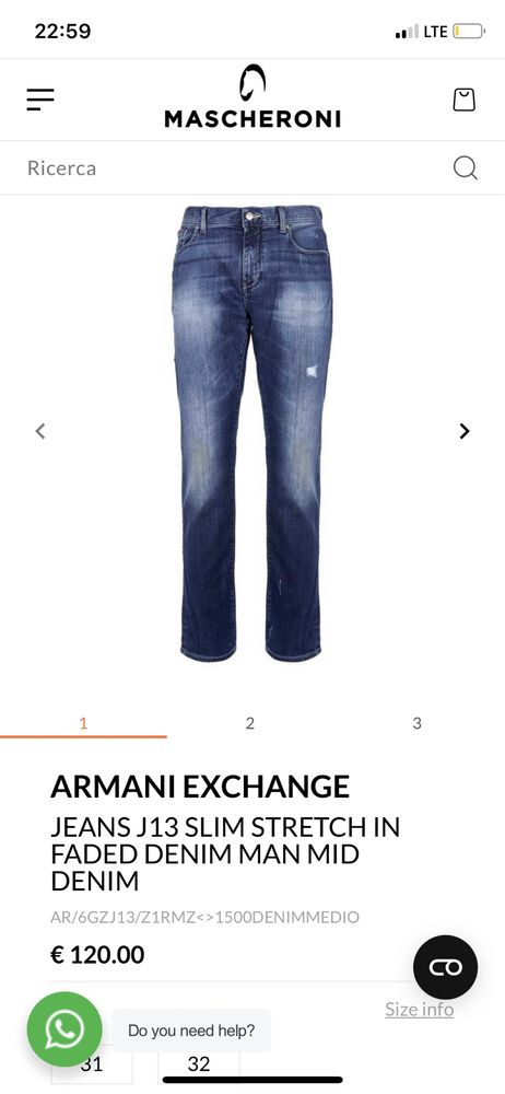 Мъжко дънки Armani Exchange J13