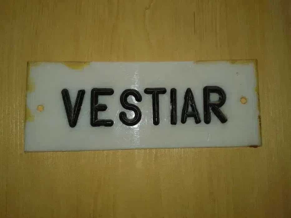 Vechi insemn-marcaj pentru usa de Vestiar anii 70